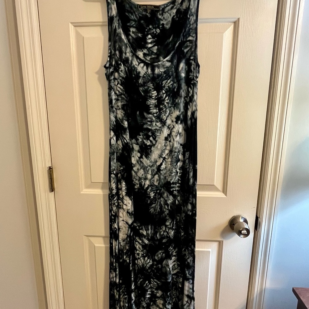 Love Stitch Navy and White Maxi Dress